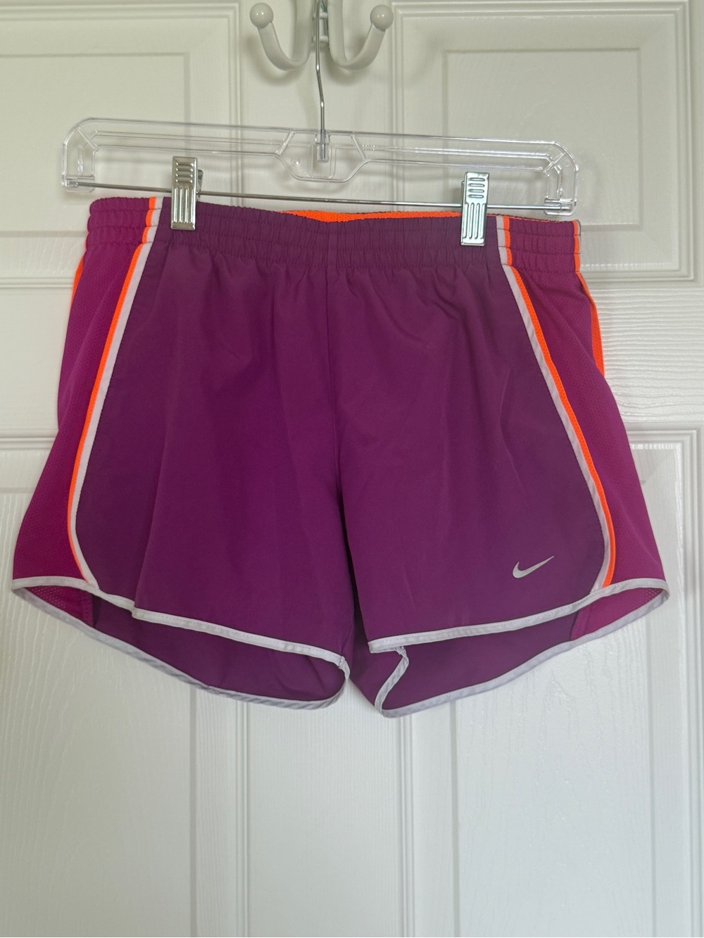 Nike Women’s Purple Athletic Shorts with Orange Trim